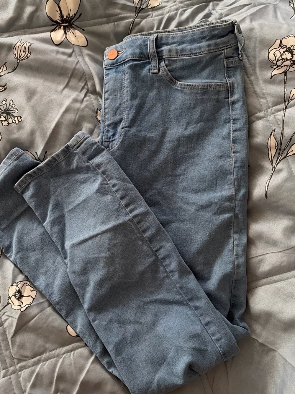 Skinny Light Blue Denim Jeans - Classic Casual Fit - Picture 5 of 5